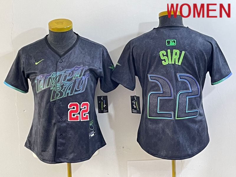 Women Tampa Bay Rays #22 Siri Black City Edition Nike 2024 MLB Jersey style 2